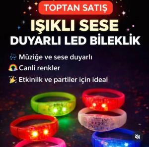 sese duyarlı Silikon Işıklı Bileklik – LED